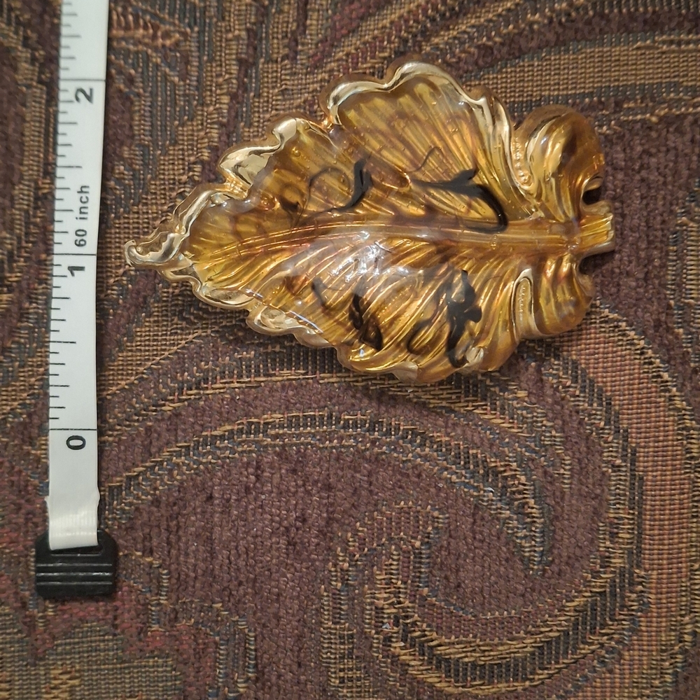 Gold Leaf-Shaped Brooch